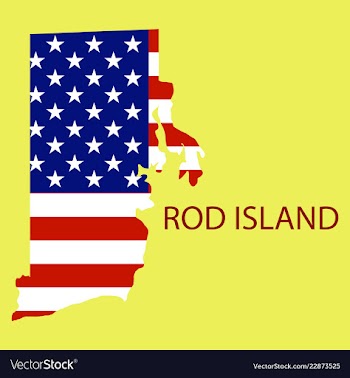 Rod islands state of america with map flag print vector image