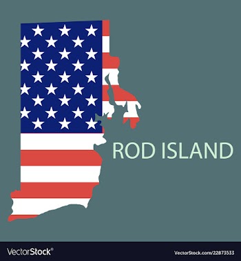 Rod islands state of america with map flag print vector image