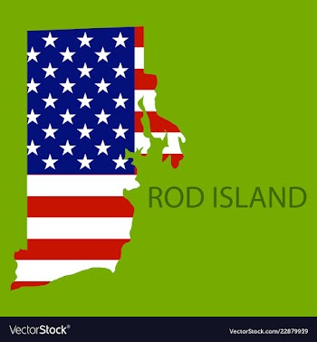 Rod islands state of america with map flag print vector image