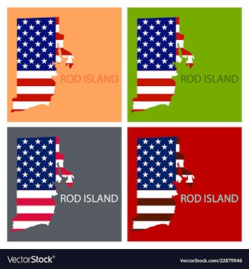 Rod islands state of america with map flag print vector image