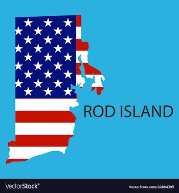Rod islands state of america with map flag print vector image