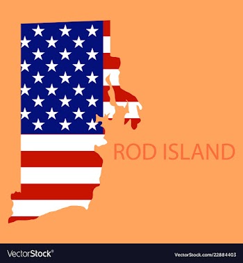 Rod islands state of america with map flag print vector image