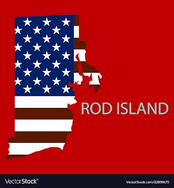 Rod islands state of america with map flag print vector image