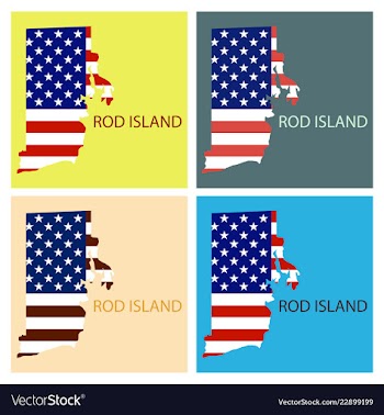Rod islands state of america with map flag print vector image