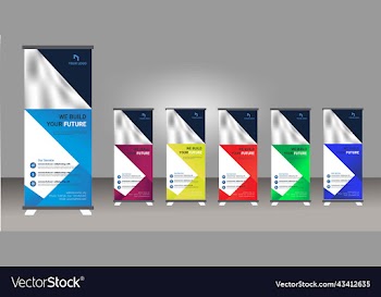 roll up banner design template modern x-banner r