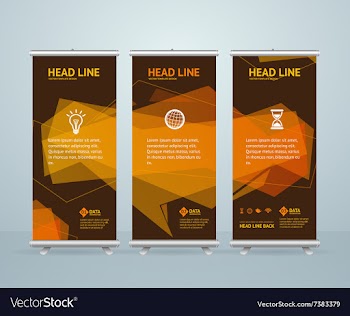  					Roll Up Banner Stand Design Template vector image														