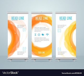  					Roll Up Banner Stand Design Template vector image														