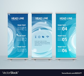  					Roll Up Banner Stand Design vector image														
