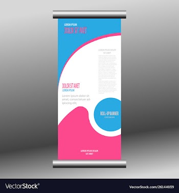Roll-up banner template vector image