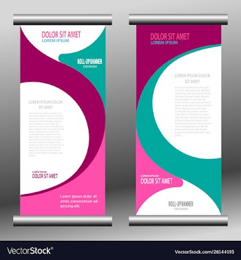 Roll up banner template vector image