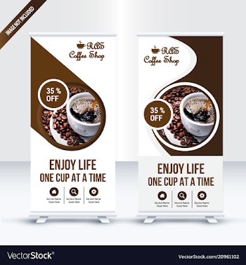 Roll-up banner vector image