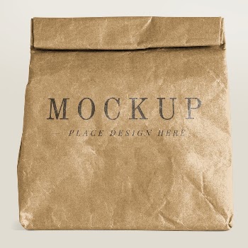 Rolled brown paper bag mockup | Free PSD Mockup - rawpixel