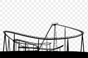 Roller Coaster png sticker silhouette | Free PNG - rawpixel