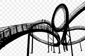 Roller Coaster png sticker silhouette, | Free PNG - rawpixel