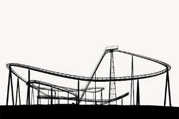 Roller Coaster silhouette border, amusement | Free PSD - rawpixel