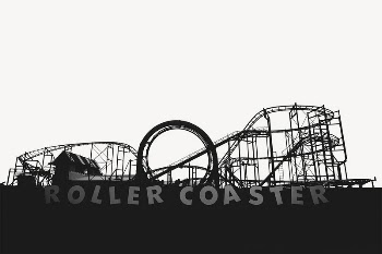 Roller coaster silhouette border collage | Free PSD - rawpixel