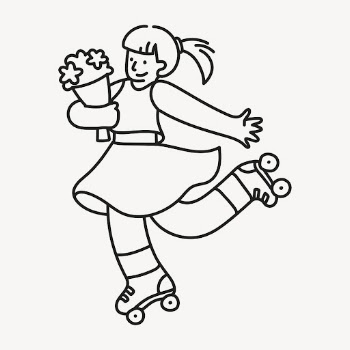 Roller skating girl sticker, hobby | Free PSD Illustration - rawpixel