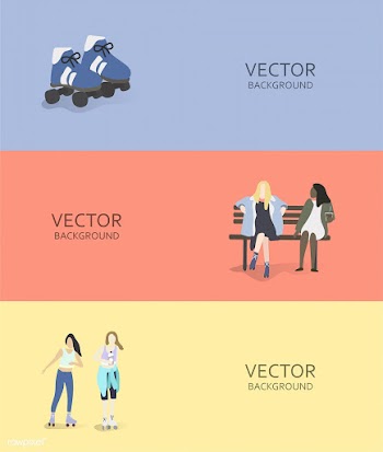 Rollerskating vector backgrounds collection | Free stock vector - 384863