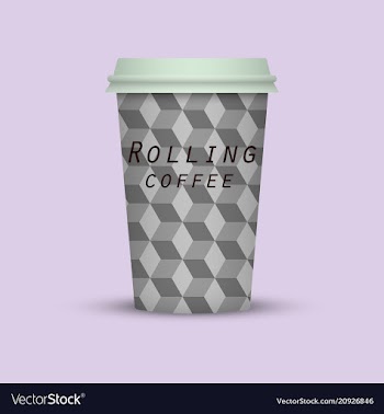 Rolling coffee to go paper coffee cup vector image
