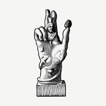 Roman hand sculpture drawing, vintage | Free PSD - rawpixel