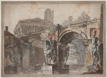 "Roman" prospect with bridge, temple | Free Photo - rawpixel