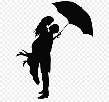 Romance Drawing Clip art - Romantic Couple Silhouettes PNG Clip Art Image 