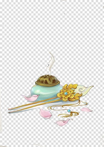 Romance novel Incense Smoke Literature, Smoked altar with gold hairpin transparent background PNG clipart