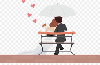 Romance Wedding couple Love - Cartoon bride and groom vector 