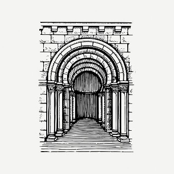 Romanesque arch clipart, vintage architecture | Free PSD Illustration - rawpixel