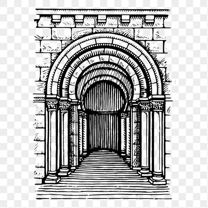 Romanesque arch png sticker, vintage | Free PNG - rawpixel