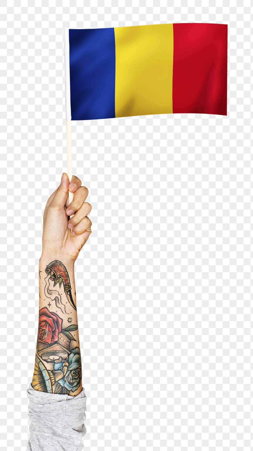Romania's flag png in tattooed | Free PNG - rawpixel