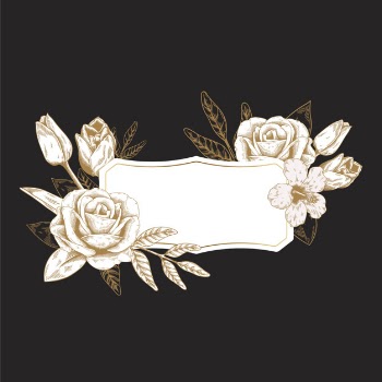 Romantic floral badge