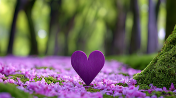 Romantic Garden Background with Heart