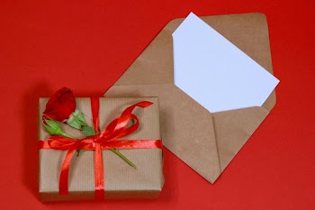 Romantic Gift with Rose and Envelope