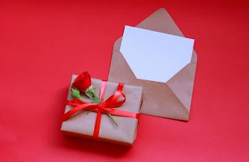 Romantic Gift with Rose and Envelope