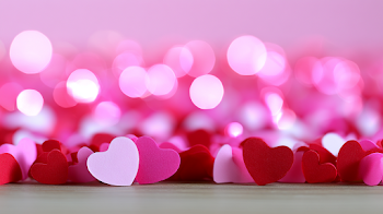Romantic Heart Background with Bokeh Effect