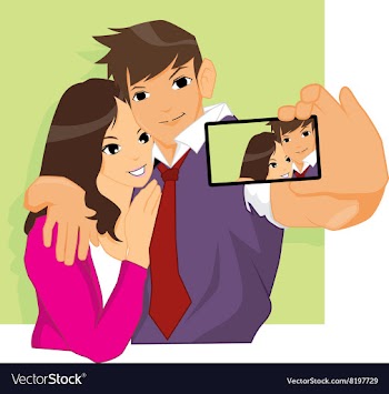 Romantic Love Couple Take A Selfie vector image