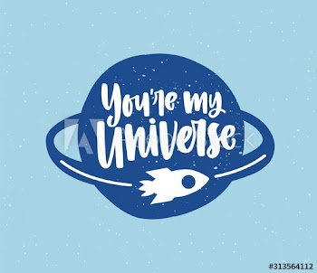 Romantic phrase vector lettering