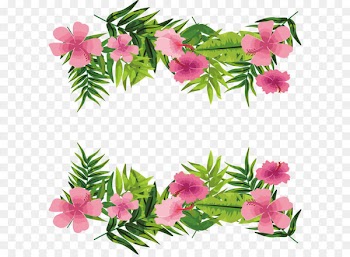 Romantic pink flower decorative frame 