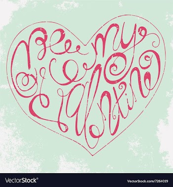  					Romantic poster with hand drawn lettering vector image														