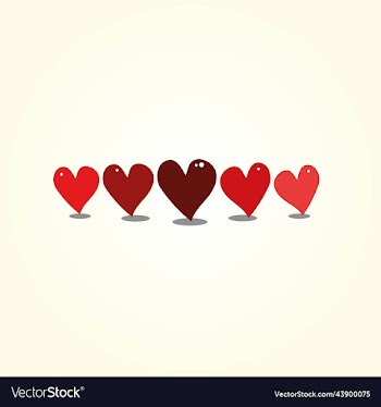 romantic seamless borders of hearts of different