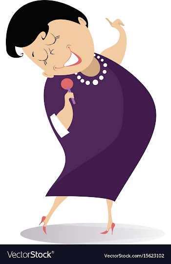 Romantic singer woman isolated vector image