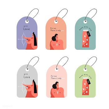 Romantic tags set | Free stock vector - 563312