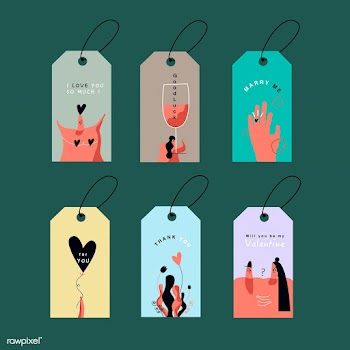 Romantic tags set | Free stock vector - 563315