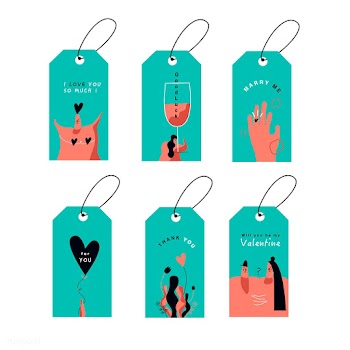 Romantic tags set | Free stock vector - 563317