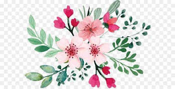 Romantic watercolor cherry blossom bouquet 