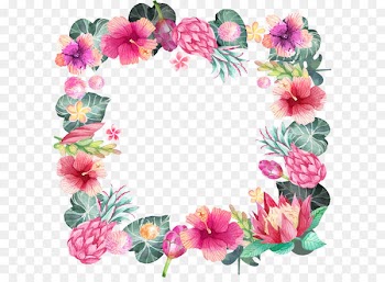 Romantic watercolor hand painted flower borders 