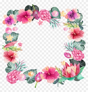 Romantic Watercolor Hand Painted Flower Borders 2494*2490 - Watercolor Painted Flowers Border