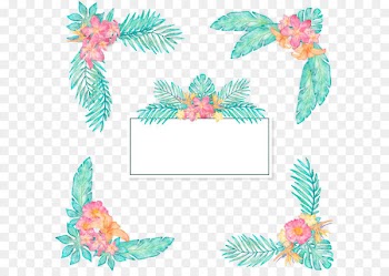 Romantic watercolor plant title box 