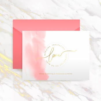 Romantic wedding invitation with envelope vec.. | Free stock vector - 524460